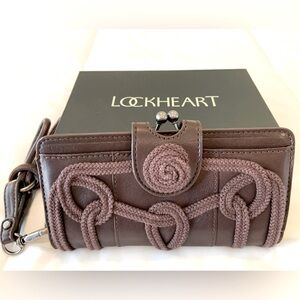 - Lockheart Brown Leather Wallet w/ wristlet strap